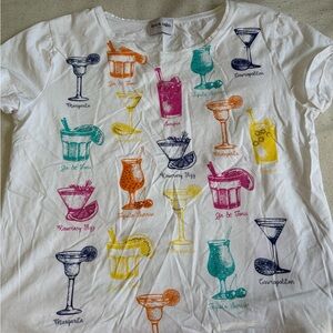 White Short Sleeve Cocktail Graphic Tee